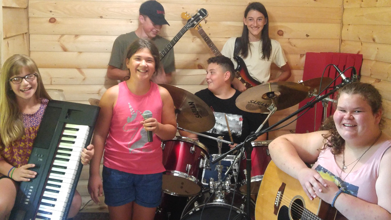 An Atmosphere of Joy in Glory Studios - Picture of students from Band Camp 2018.